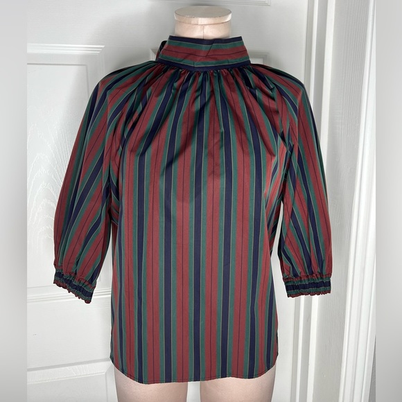 Rosetta Getty Striped Open Back Blouse Top Sz S